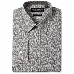 Nick Graham Men's Contrast Pattern Stretch Cotton Blend Dress Shirt