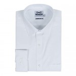 Readyfit Men's Dress Shirt Regular Fit White Blue Long-Sleeves Solid Shirts RFA1101 2