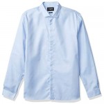 The Kooples Men's Men's Long-Sleeved Button-Down Dress Shirt with a Pique Collar and Slim Fit