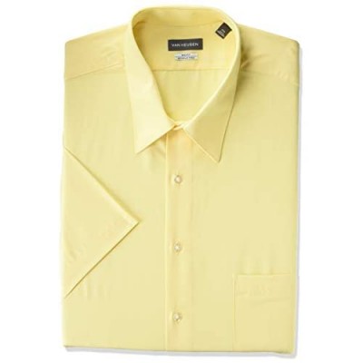 Van Heusen Men's Fit Short Sleeve Dress Shirts Poplin Solid (Big and Tall)