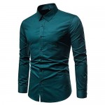 VANCOOG Men’s Long Sleeve Casual Button Down Dress Shirts with Chest Pocket