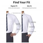 YEZAC Men's Cotton Dress Shirt Regular fit with Chest Pocket Long Sleeve