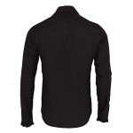 Zen Retro Mens Ruffle Ruche Frill Tuxedo Shirt Black UK