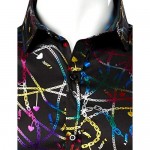 ZEROYAA Men's Luxury Baroque Shiny Design Slim Fit Long Sleeve Button up Dress Shirts