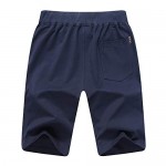 ASLIMAN Men's Shorts Casual Drawstring Elastic Sweat Short Pants with Zipper Pockets