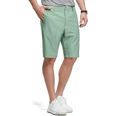 BALEAF 10" Golf Stretch Shorts for Men Flat Front Active Waistband Quick Dry Lightweight Casual Shorts with Zipper Pockets