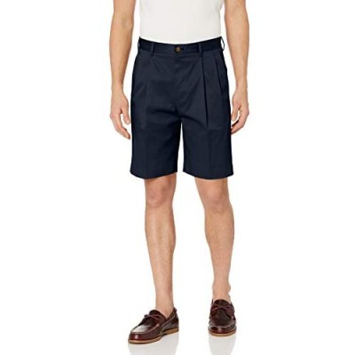  Brand - Buttoned Down Men's Relaxed Fit Pleated 9" Inseam Chino Short Supima Cotton Non-Iron