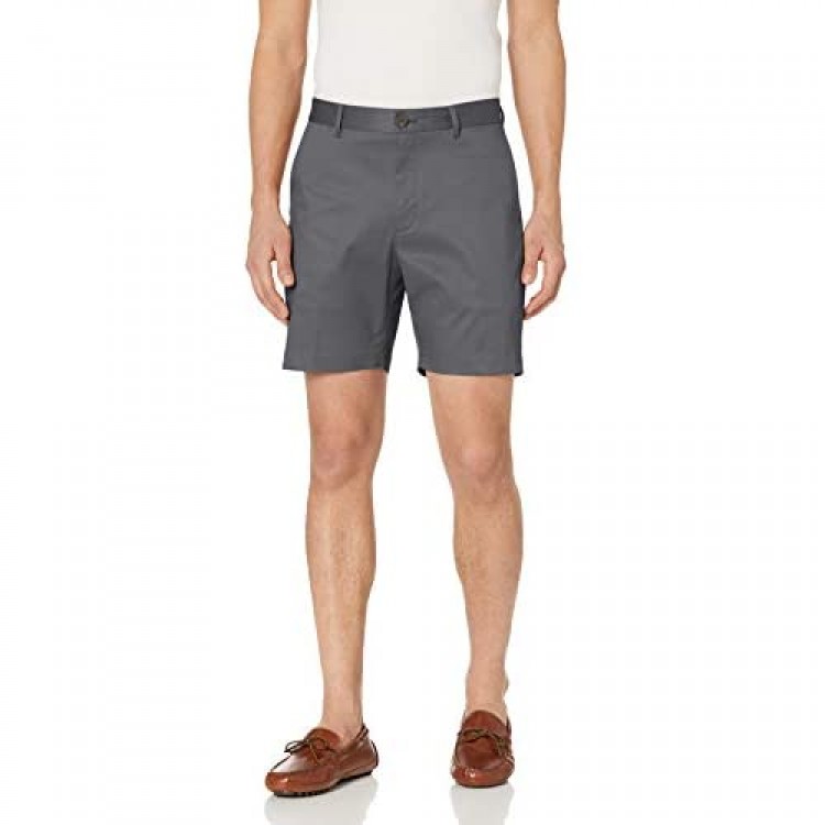 Brand - Buttoned Down Men's Slim Fit Flat Front 7 Inseam Chino Short Supima Cotton Non-Iron