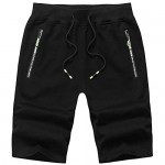 Chrisuno Men's Shorts Casual Sweat Shorts Elastic Waist Athletic Shorts with Pockets