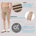 DINOGREY Relaxed Fit Men’s Chino Shorts with Flat Front Zip Fly Casual Straight Leg