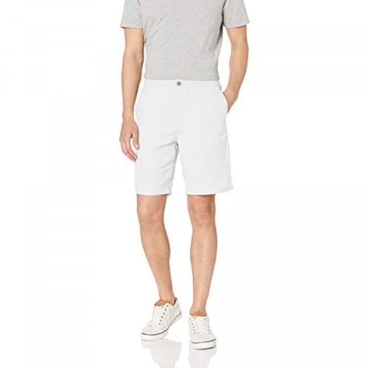 Essentials Men's Classic-fit Flat-Front Linen Short-9
