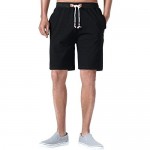 FoxQ Men's Shorts with Zipper Pockets Summer Loose Casual Sports Elastic Waist Drawstring