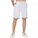 Janmid Men's Shorts Casual Classic Fit Drawstring Summer Beach Shorts with Elastic Waist and Pockets