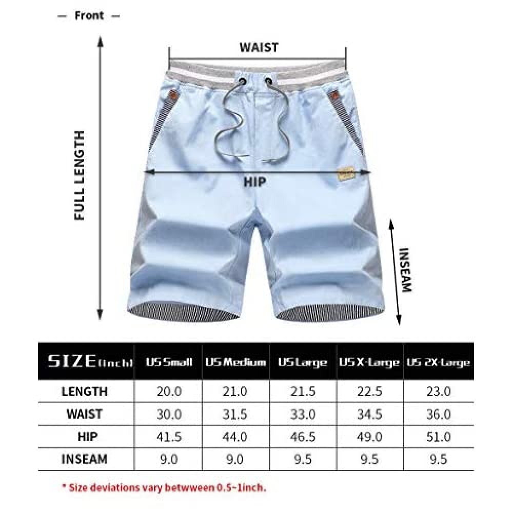 LTIFONE Men’s Casual Shorts Slim Fit Drawstring Summer Beach Shorts ...