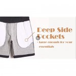 MaaMgic Men's Fleece Pajama Flat Front Shorts 9 Casual Shorts Athletic Jogger Pocket Sportswear Short