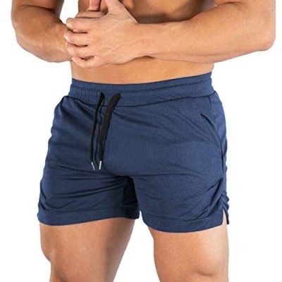 Magiftbox Mens Mesh Athletic Workout Gym Shorts Elastic Drawstring 3'' Swim Trunks Beach Shorts with Pockets S05