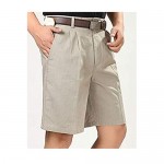 Men's Classic Fit Pleat Front Wrinkle Free Shorts Solid Casual Fashion Weekend Oxford Pleated Golf Short