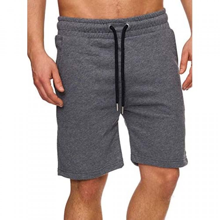Mens Elastic Waist Drawstring Casual Gym Joggers Short Pants Lounge Pajamas Summer Sweat Shorts with Pockets