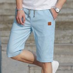 NAVEKULL Men's Casual Shorts Stretch Slim Fit Drawstring Summer Outdoor Beach Shorts with Elastic Knitted Waist