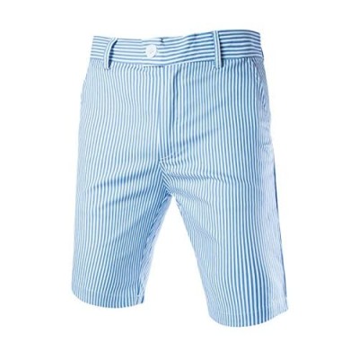 uxcell Men Summer Shorts Striped Slim Fit Flat Front Walk Chino Shorts