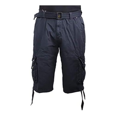 Yasumond Mens Relaxed Fit Cargo Shorts Multi-Pocket Outdoor Cotton Belt Size 30-46
