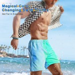 BOOPBEEP Color-Changing Quick Dry Mens Swim Trunks with Pockets and Mesh Lining