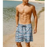 FUEWJFDIW Mens Waterproof Swim Trunks Quick Dry Beach Shorts Beach Wear with Pockets