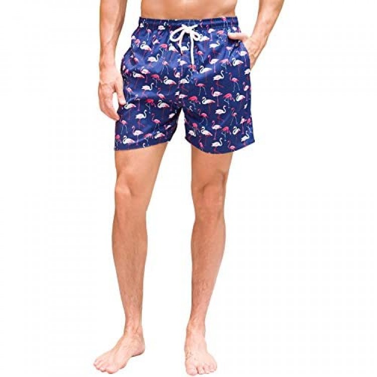 Janmid Men's Swim Trunks with Mesh Lining Short Bathing Suit Quick Dry Boardshorts with Pockets