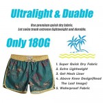 MaaMgic Mens Boys Short 80s 90s Vintage Swim Trunks with Mesh Lining Quick Dry Swim Suits Board Shorts