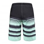 Nonwe Men's Quick Dry Swim Trunks Colorful Stripe Beach Shorts with Mesh Lining