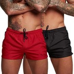 PIDOGYM Men's Swimwear Shorts Swim Trunks Quick Dry Lightweight with Zipper Pockets for Running