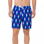 Tipsy Elves Men's Patriotic USA Red White and Blue Swim Trunks - American Flag Swim Suit